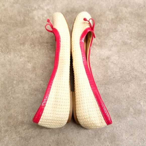 Nine West Womens Loredana Size 8.5 Tan Red Woven Slip On Ballet Flats - Picture 9 of 10